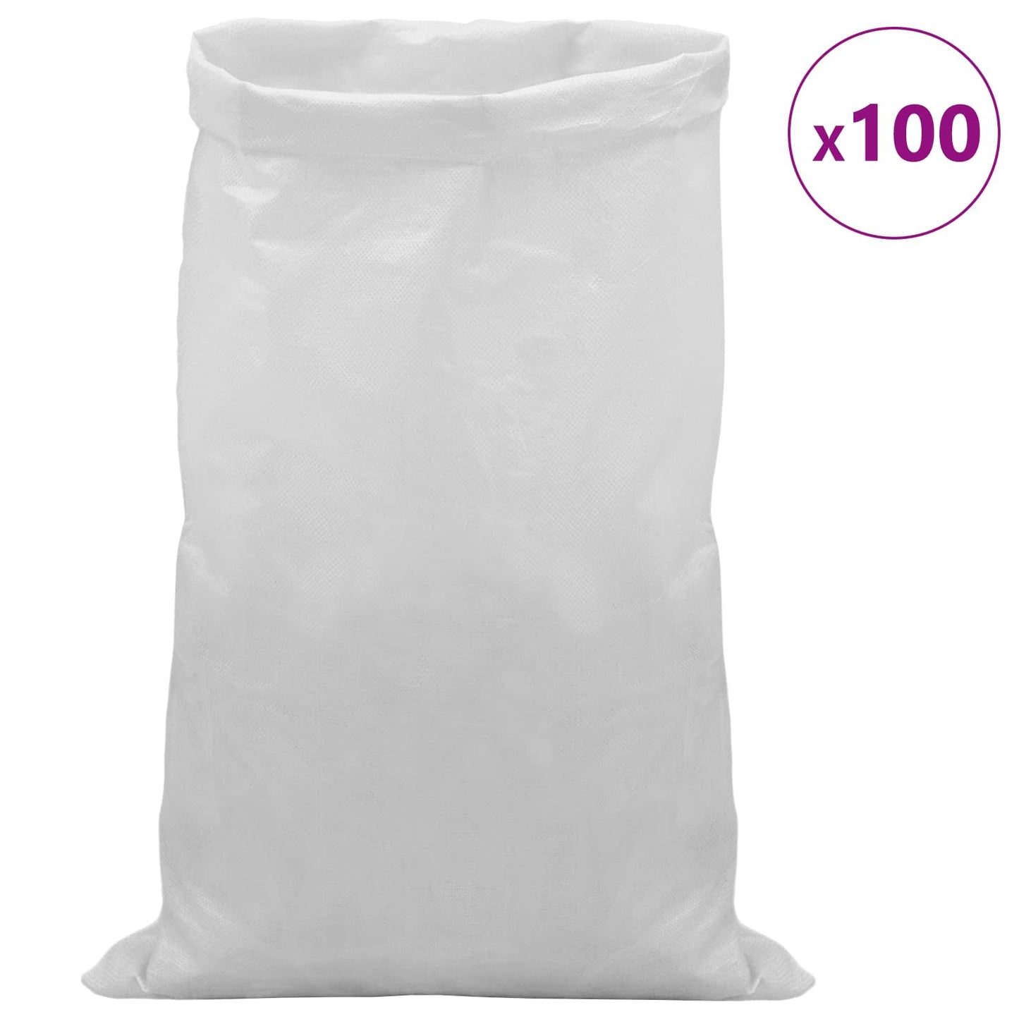 vidaXL Υφασμάτινοι σακίδες 100 pcs Λευκό 70 x 110 cm PP