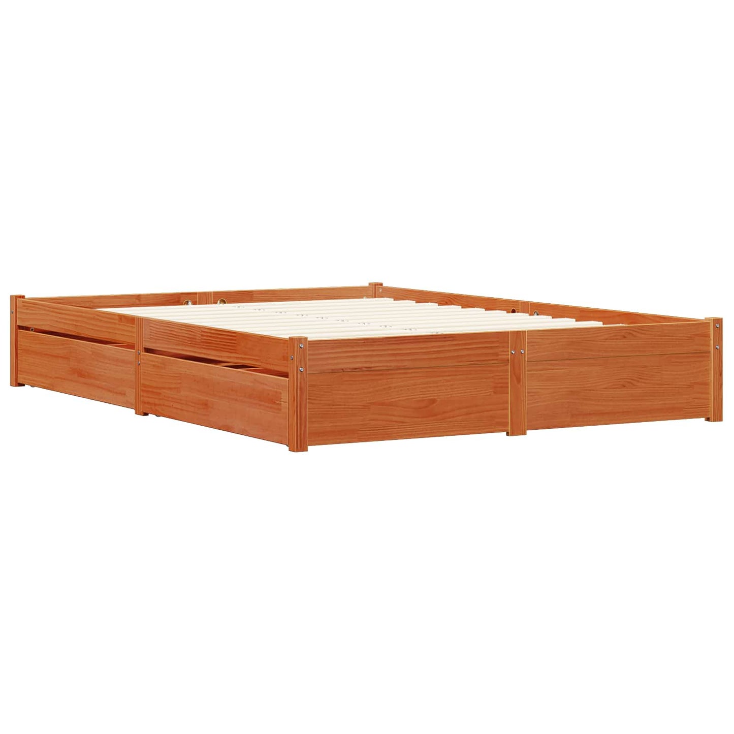 vidaXL Σκελετός Κρεβατιού Κερωτό καφέ 120 x 200 cm Στερεό ξύλο πεύκου