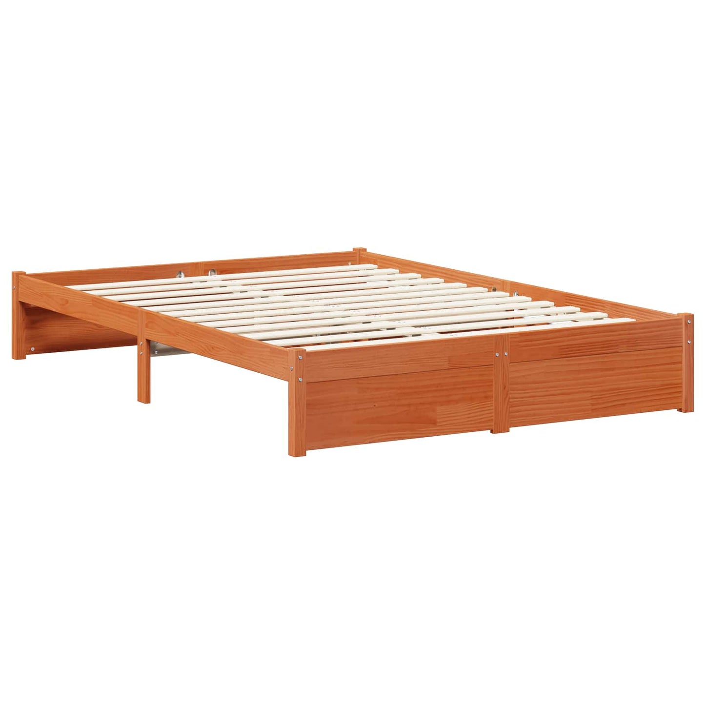 vidaXL Σκελετός Κρεβατιού Κερωτό καφέ 140 x 200 cm Στερεό ξύλο πεύκου