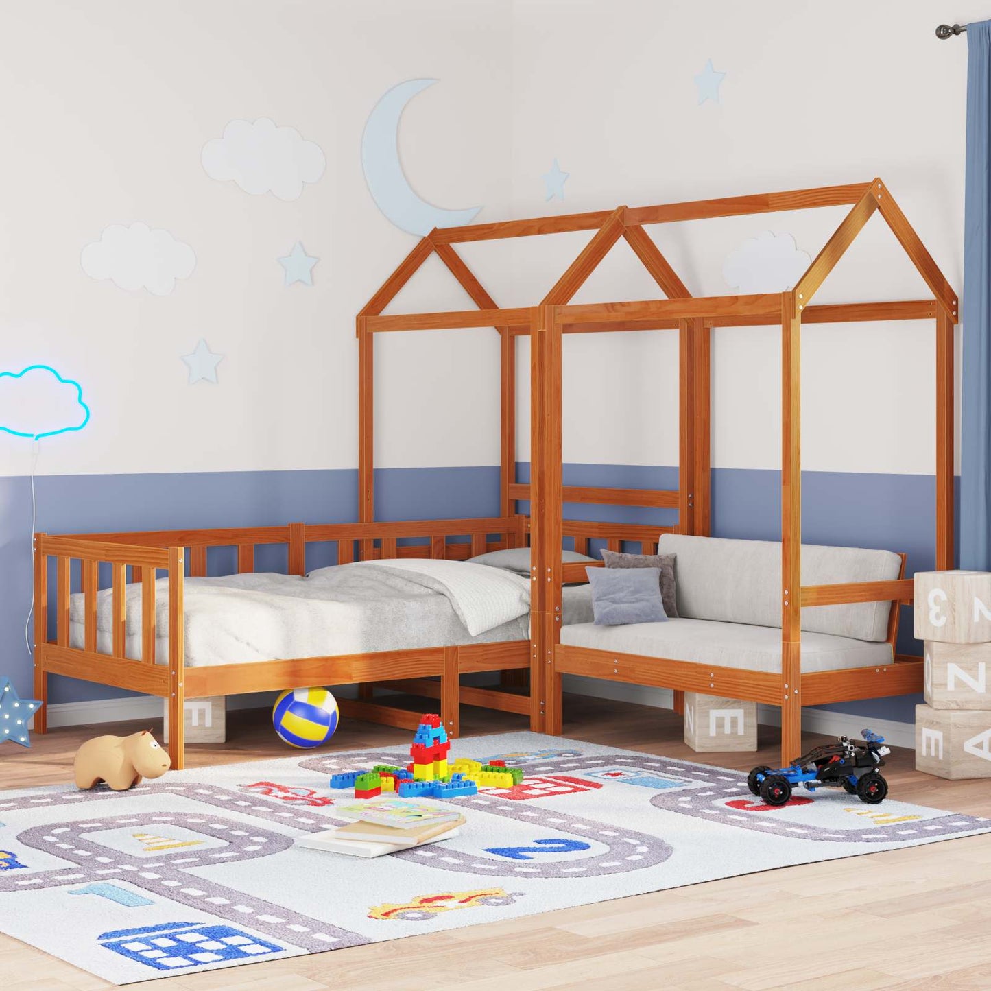 vidaXL Σετ Κρεβατιού Ημέρας Κερωμένο Καφέ 90 x 200 cm Στερεό πεύκο