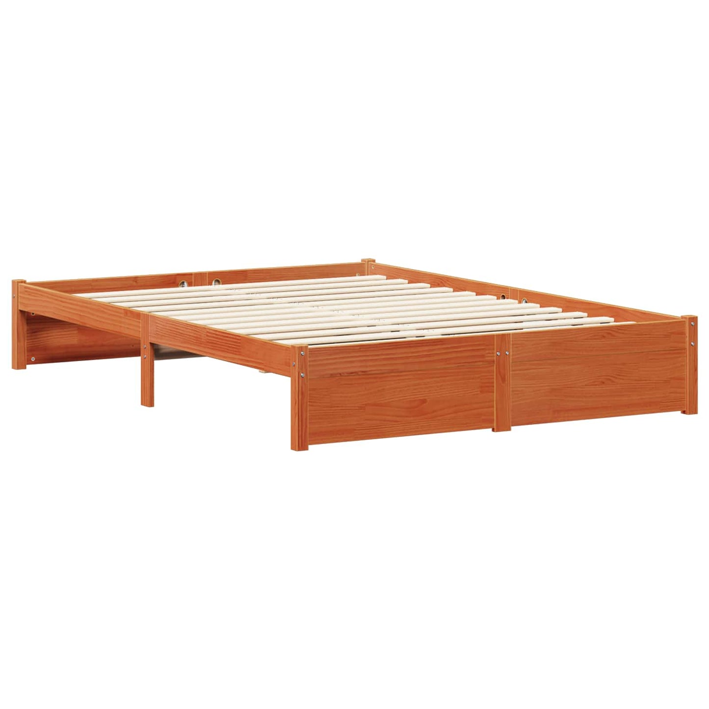 vidaXL Σκελετός Κρεβατιού Κερωτό καφέ 120 x 200 cm Στερεό ξύλο πεύκου