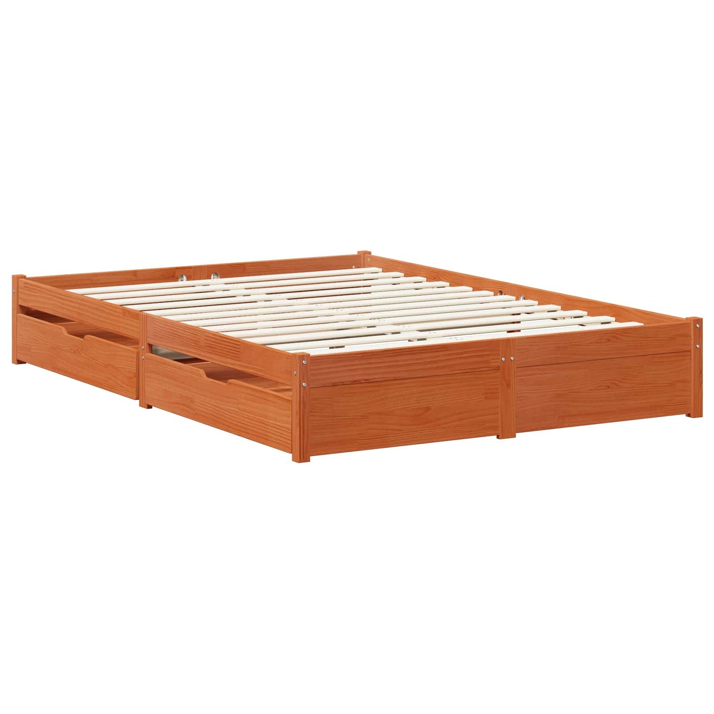 vidaXL Σκελετός Κρεβατιού Κερωτό καφέ 150 x 200 cm Στερεό ξύλο πεύκου