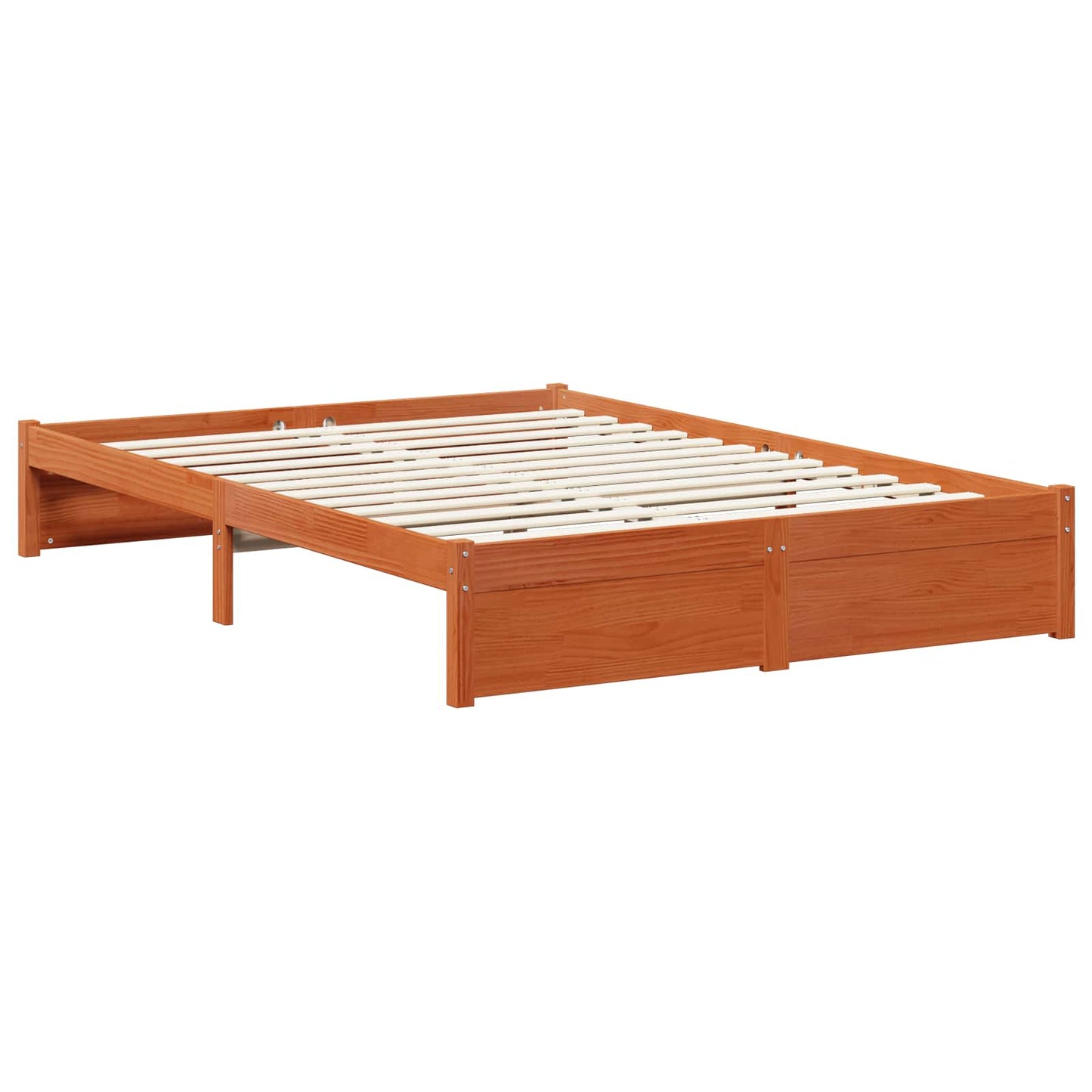 vidaXL Σκελετός Κρεβατιού Κερωτό καφέ 150 x 200 cm Στερεό ξύλο πεύκου