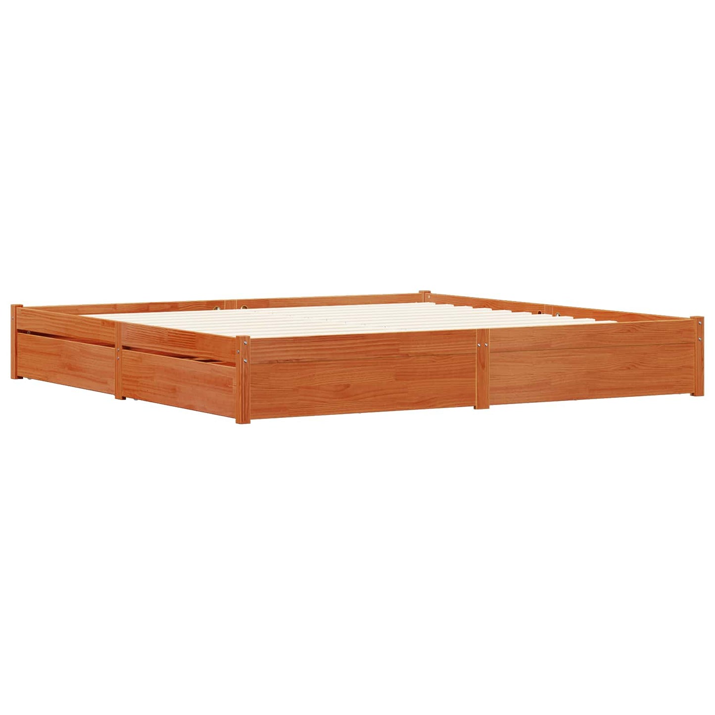 vidaXL Σκελετός Κρεβατιού Κερωτό καφέ 180 x 200 cm Στερεό ξύλο πεύκου