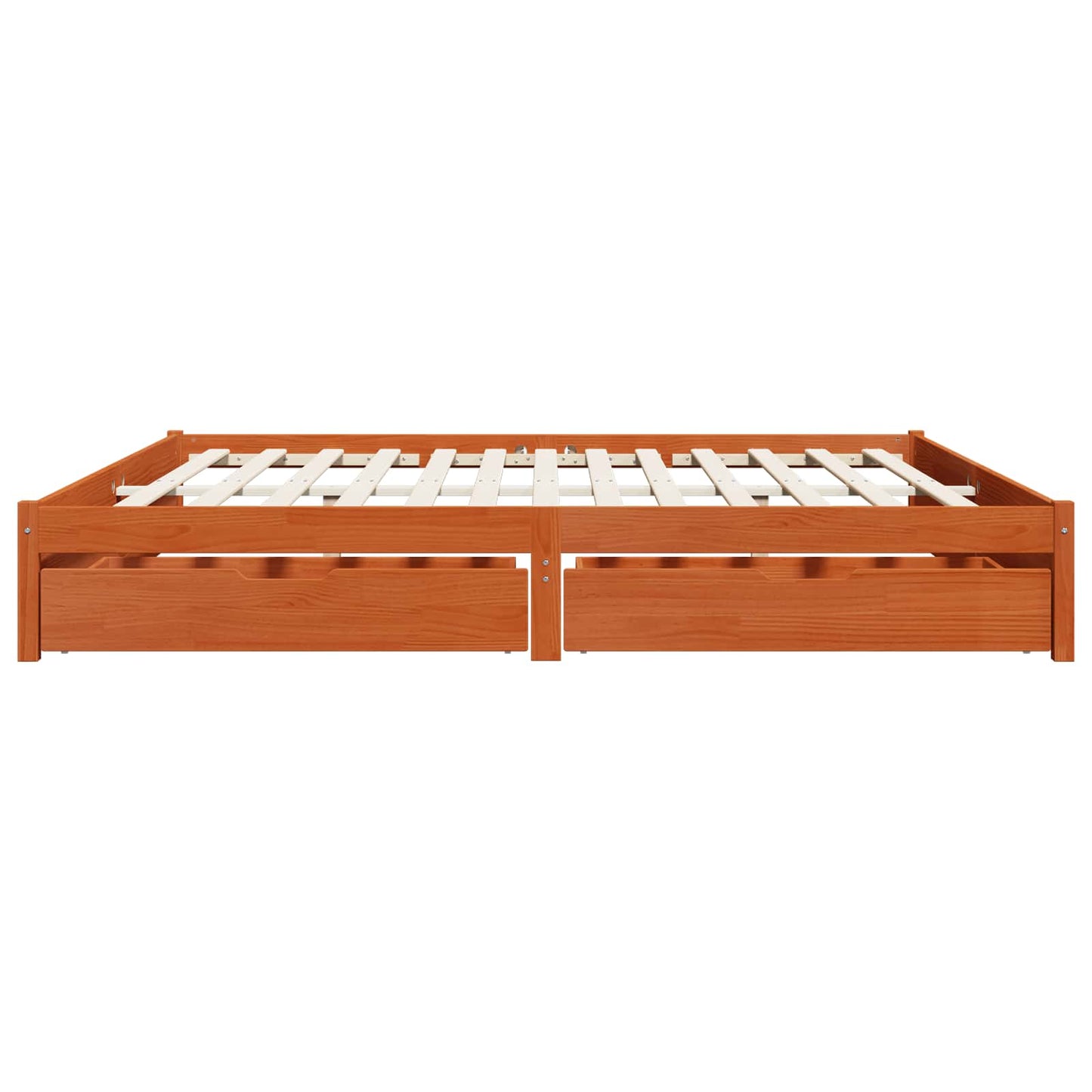 vidaXL Σκελετός Κρεβατιού Κερωτό καφέ 200 x 200 cm Στερεό ξύλο πεύκου