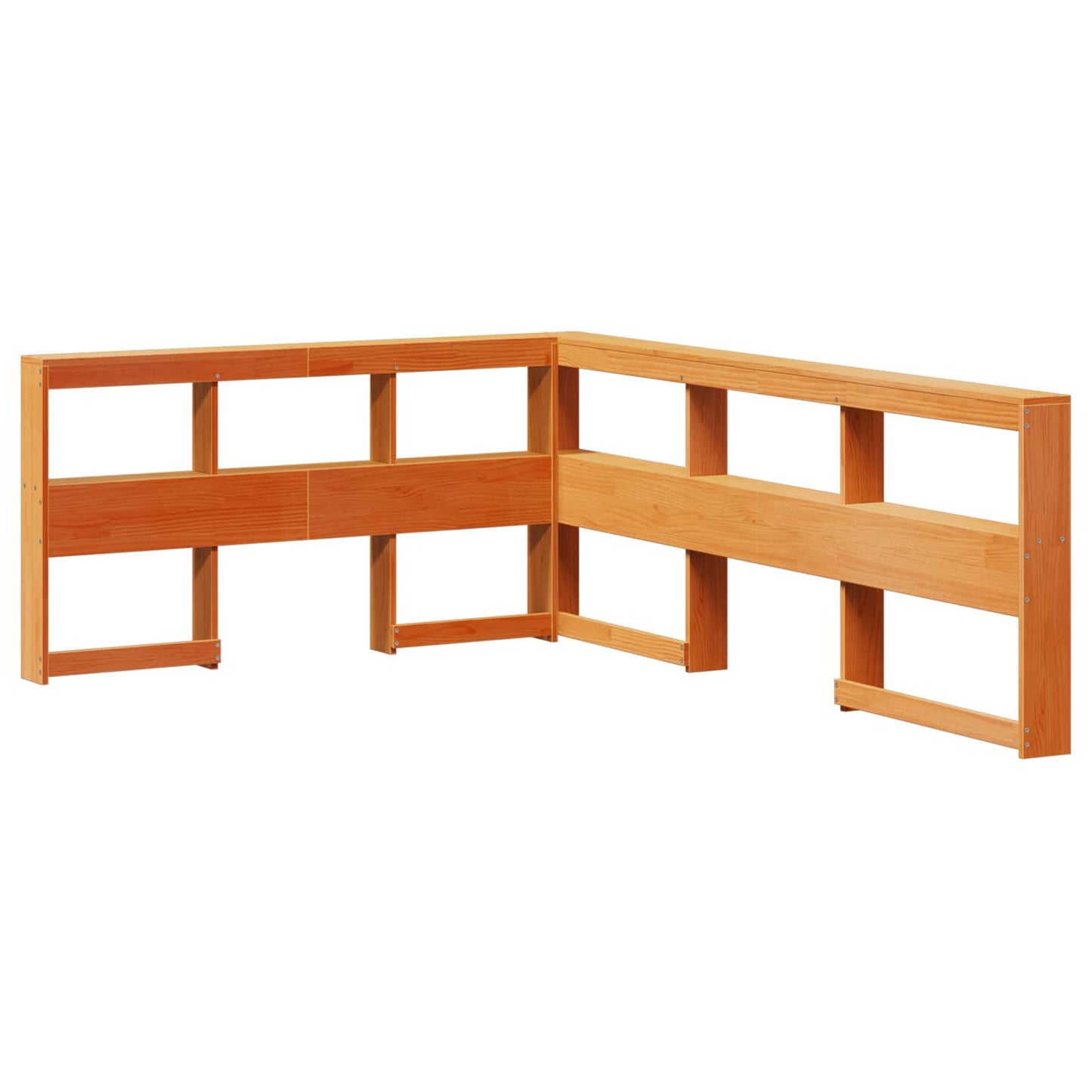 vidaXL Κρεβάτι Βιβλιοθήκης με κεφαλάρι 2 pcs Κερωτό καφέ 200 x 150 cm