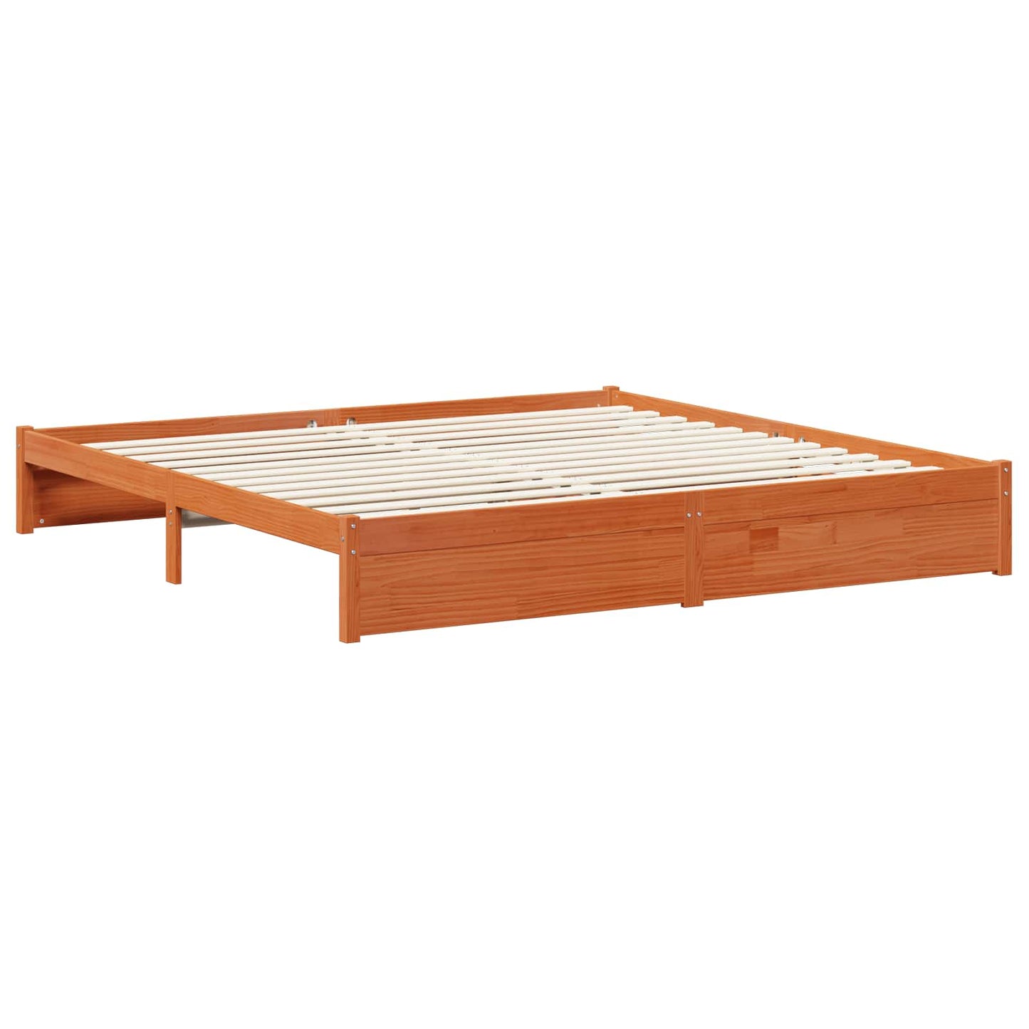 vidaXL Σκελετός Κρεβατιού Κερωτό καφέ 180 x 200 cm Στερεό ξύλο πεύκου