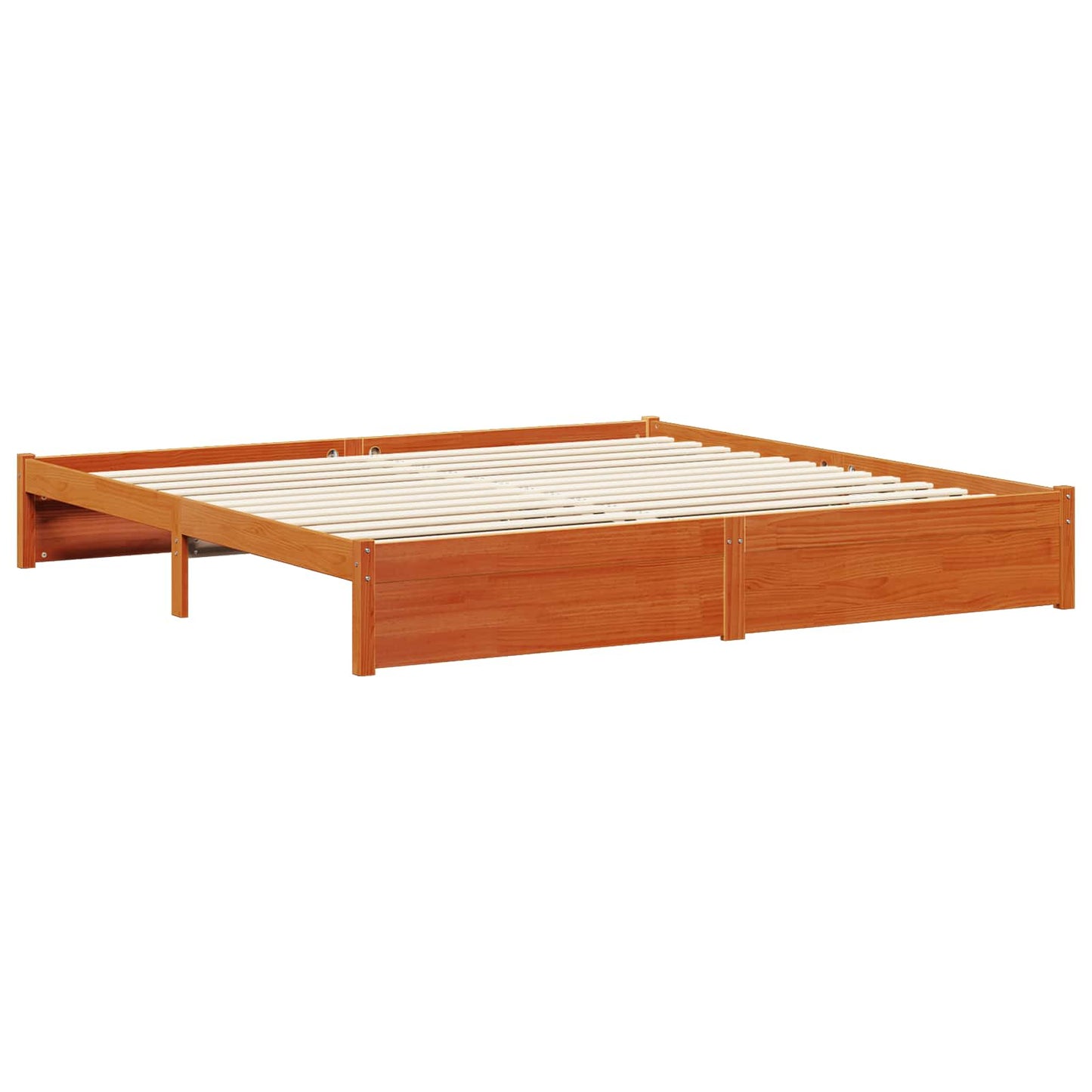 vidaXL Σκελετός Κρεβατιού Κερωτό καφέ 180 x 200 cm Στερεό ξύλο πεύκου