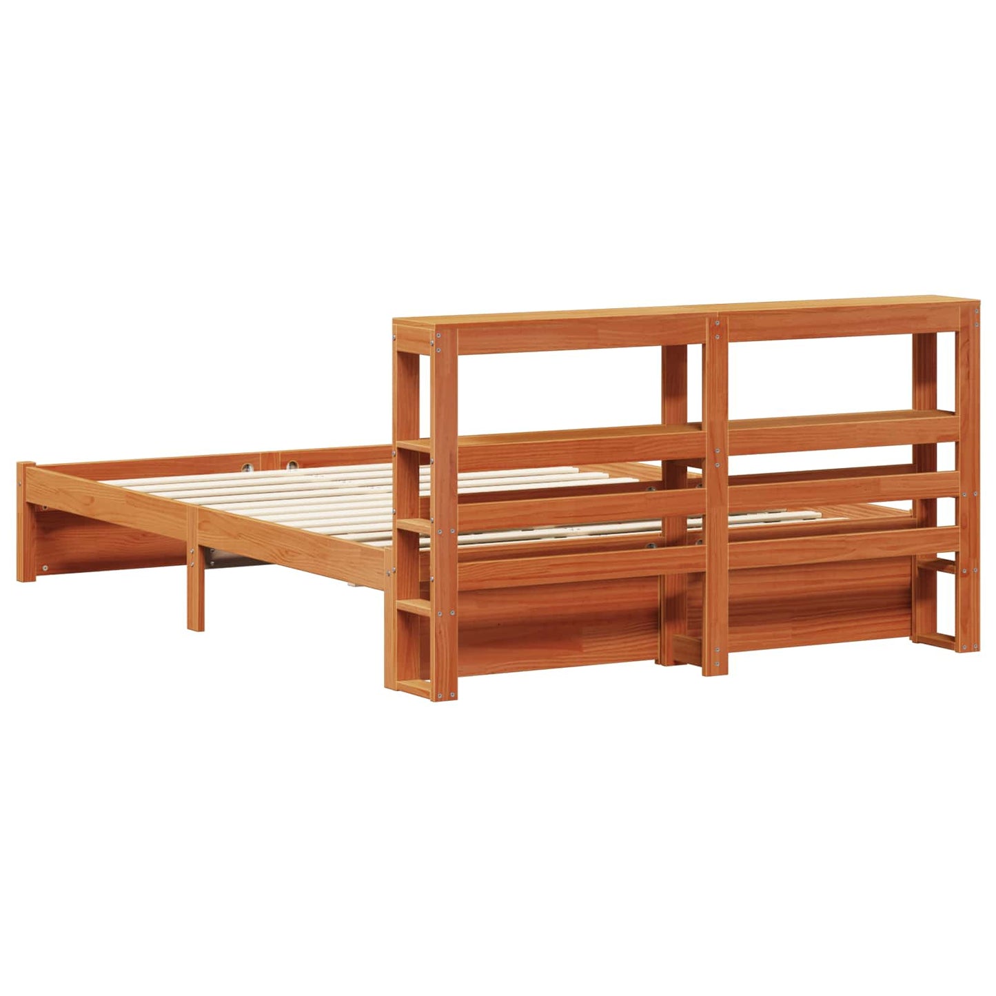 vidaXL Σκελετός Κρεβατιού Κερωτό καφέ 160 x 200 cm Στερεό ξύλο πεύκου