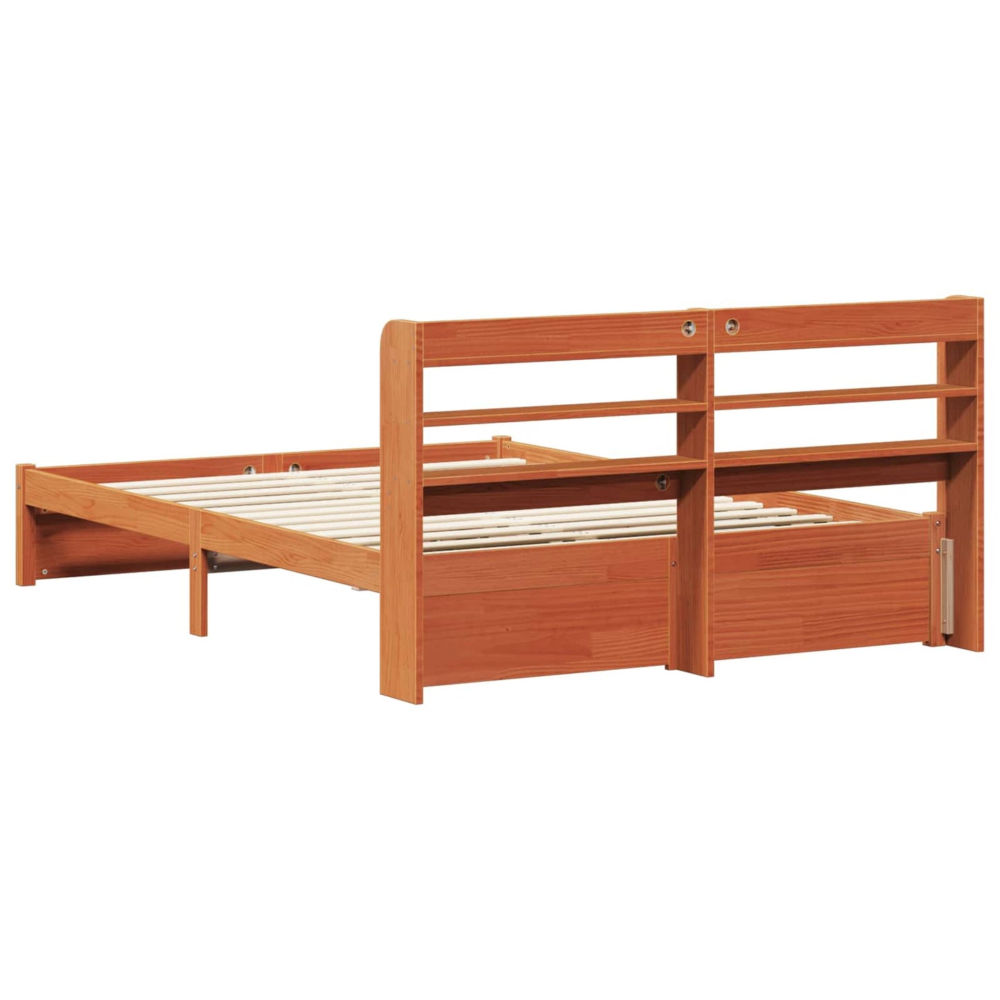 vidaXL Σκελετός Κρεβατιού Κερωτό καφέ 150 x 200 cm Στερεό ξύλο πεύκου