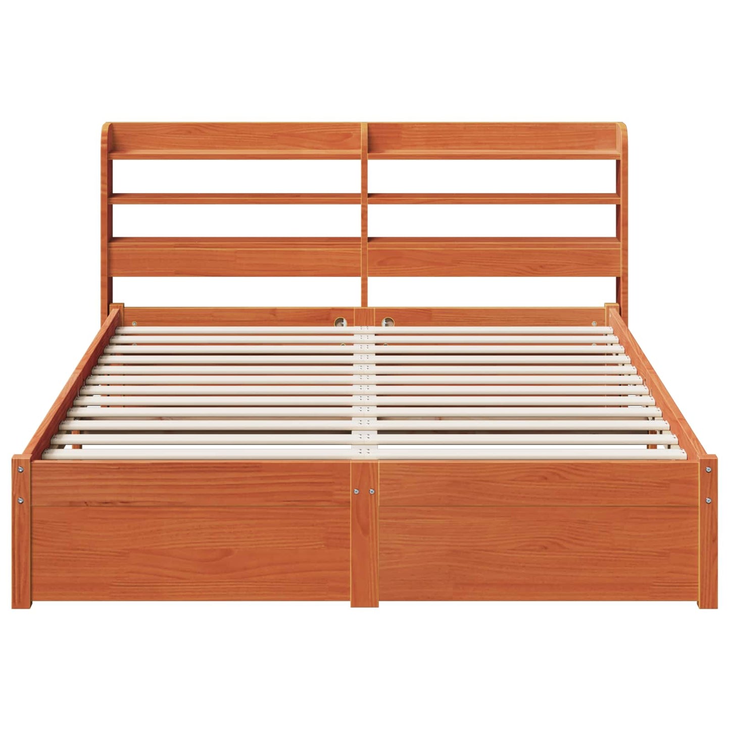 vidaXL Σκελετός Κρεβατιού Κερωτό καφέ 150 x 200 cm Στερεό ξύλο πεύκου
