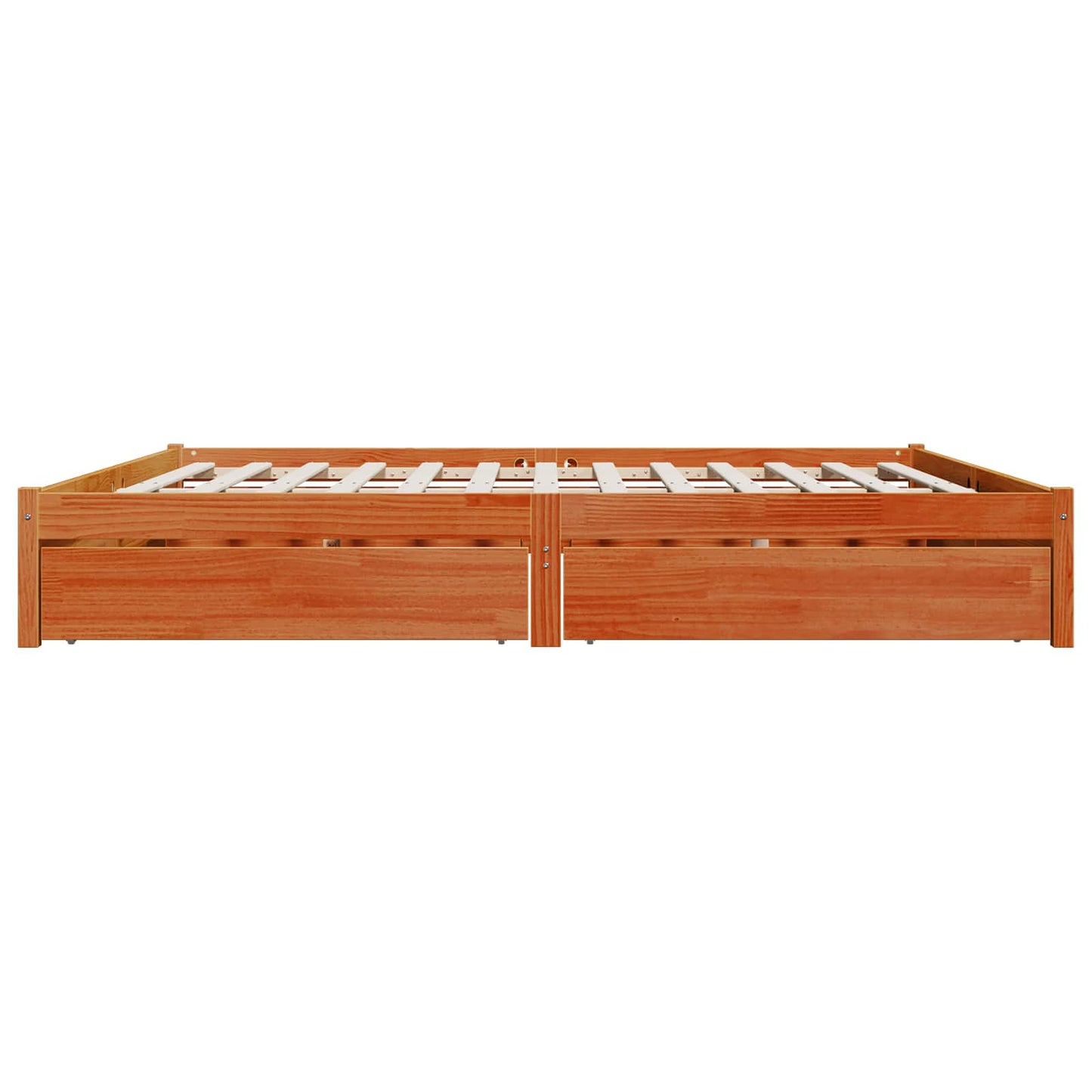 vidaXL Σκελετός Κρεβατιού Κερωτό καφέ 200 x 200 cm Στερεό ξύλο πεύκου