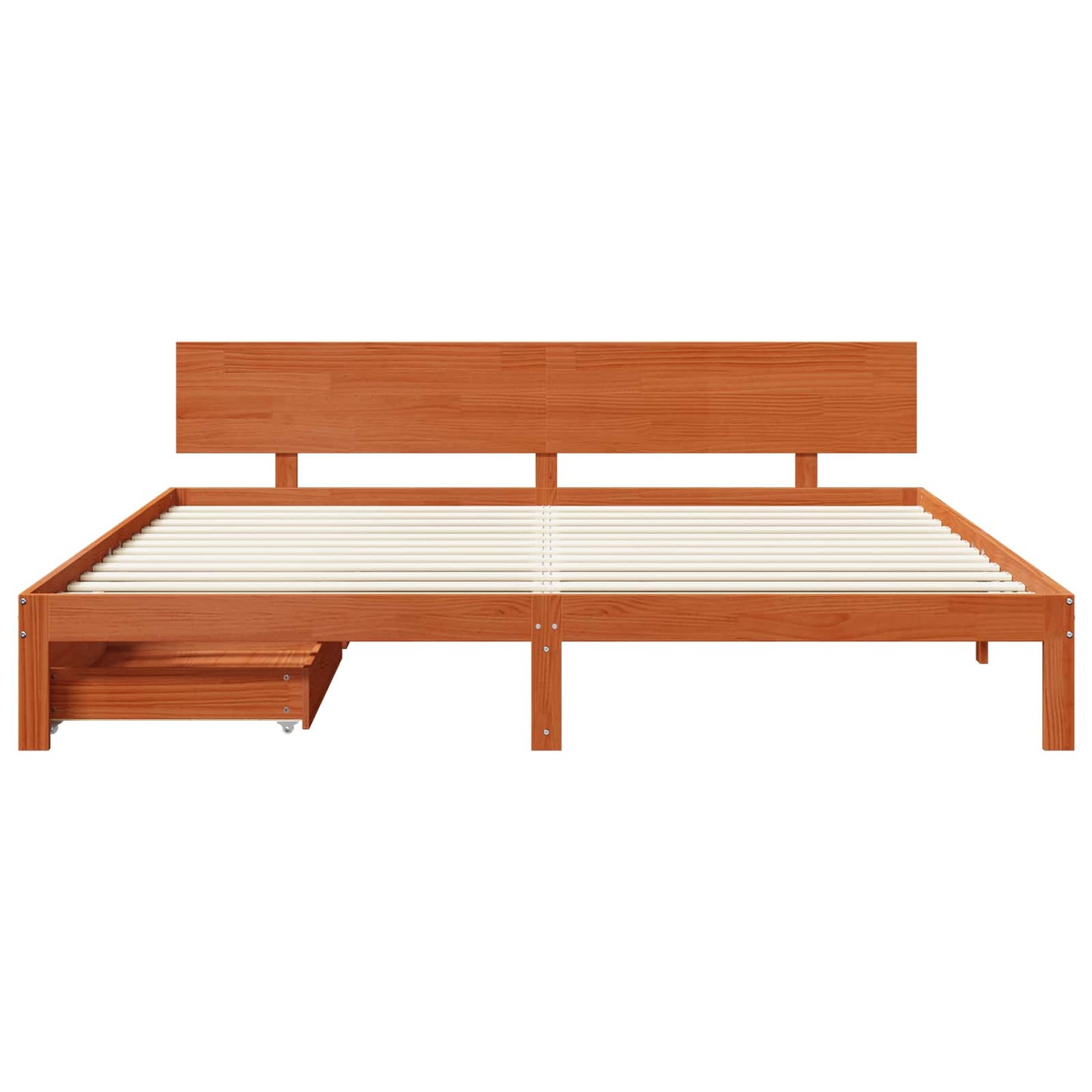 vidaXL Σκελετός Κρεβατιού Κερωτό καφέ 180 x 200 cm Στερεό ξύλο πεύκου