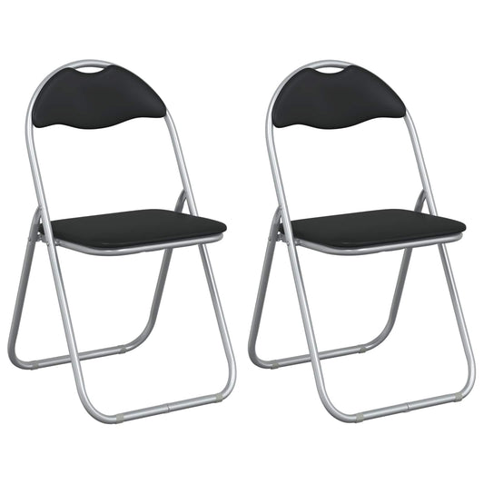vidaXL Πτυσσόμενη Καρέκλα 2 pcs Μαύρο και Γκρι 48 x 43,5 x 81 εκ.