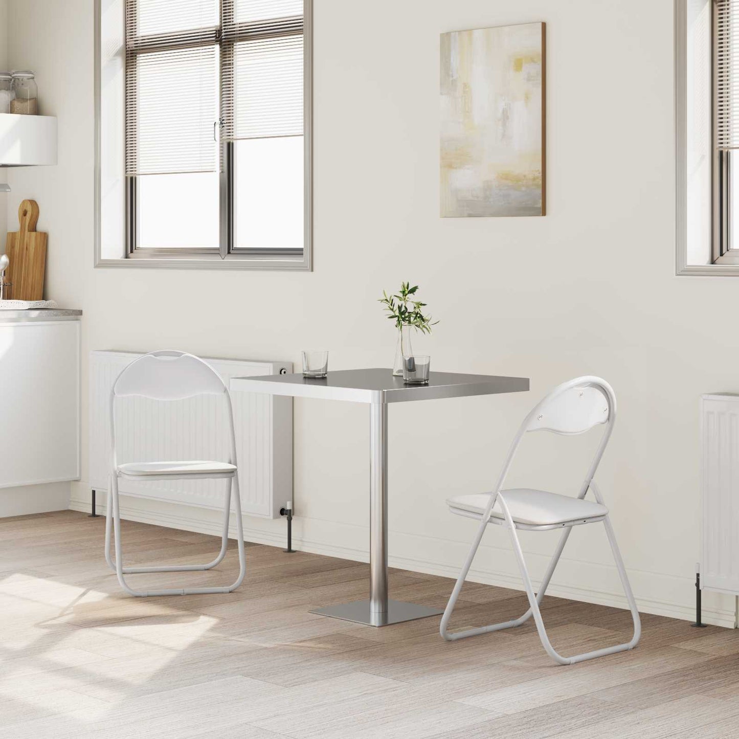 vidaXL Πτυσσόμενη Καρέκλα 2 pcs Λευκό και Γκρι 48 x 43,5 x 81 εκ.