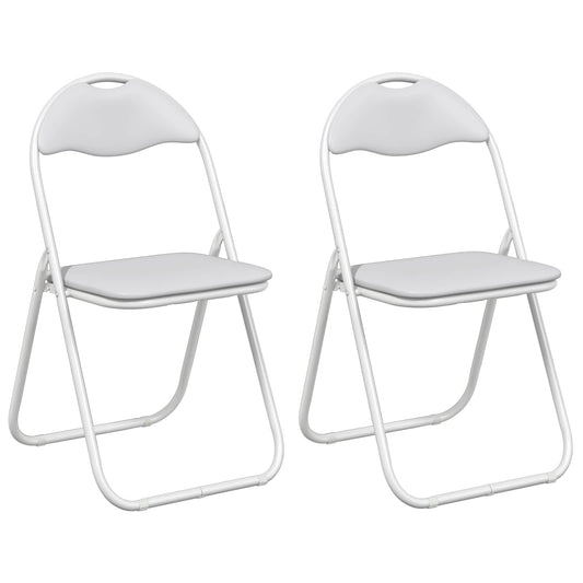 vidaXL Πτυσσόμενη Καρέκλα 2 pcs Λευκό και Γκρι 48 x 43,5 x 81 εκ.