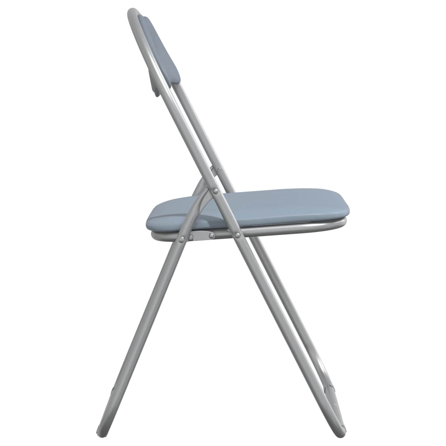 vidaXL Πτυσσόμενη Καρέκλα 2 pcs Γκρι 48 x 43,5 x 81 εκ. Τεχνητό Δέρμα
