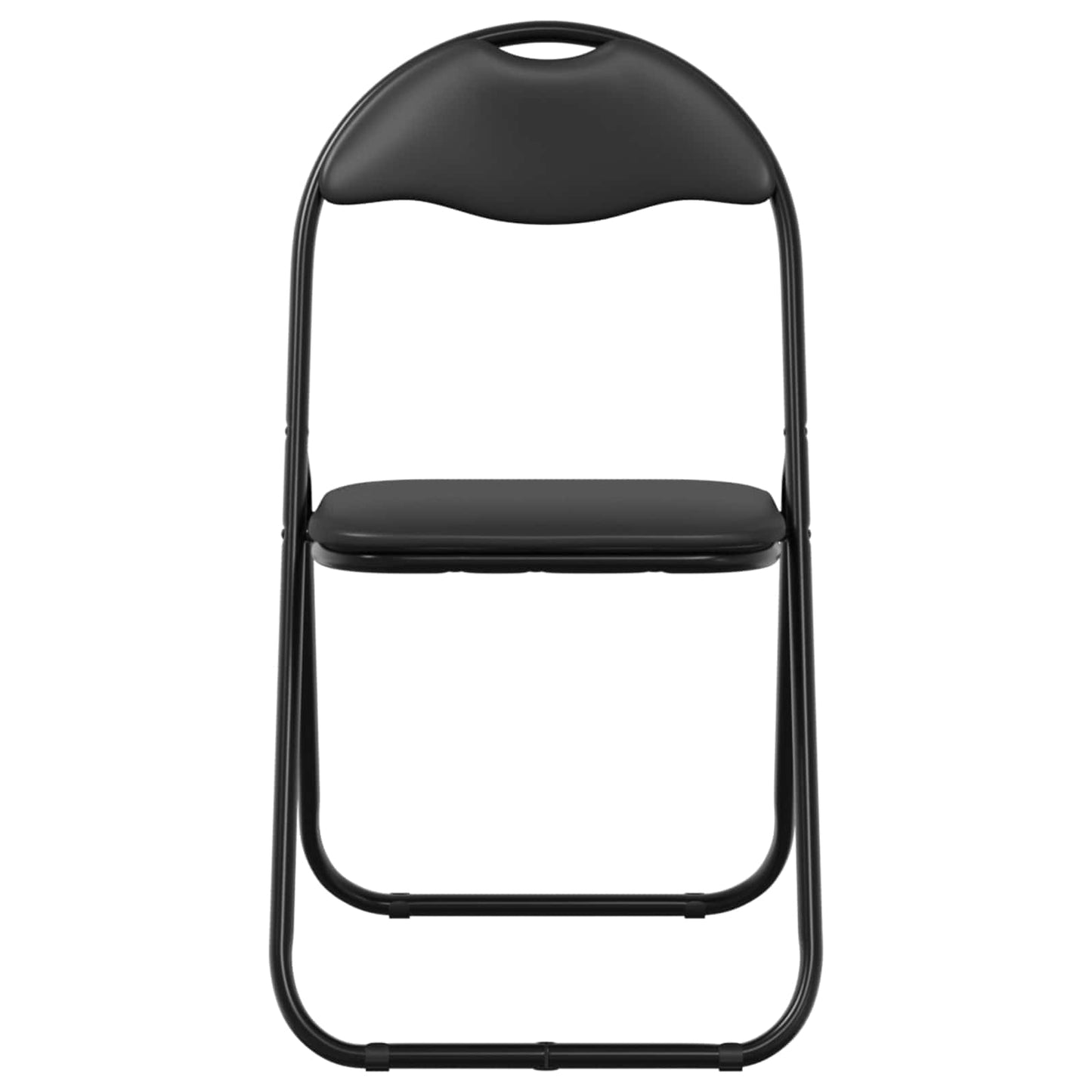 vidaXL Πτυσσόμενη Καρέκλα 2 pcs Μαύρο 48 x 43,5 x 81 εκ. Τεχνητό Δέρμα