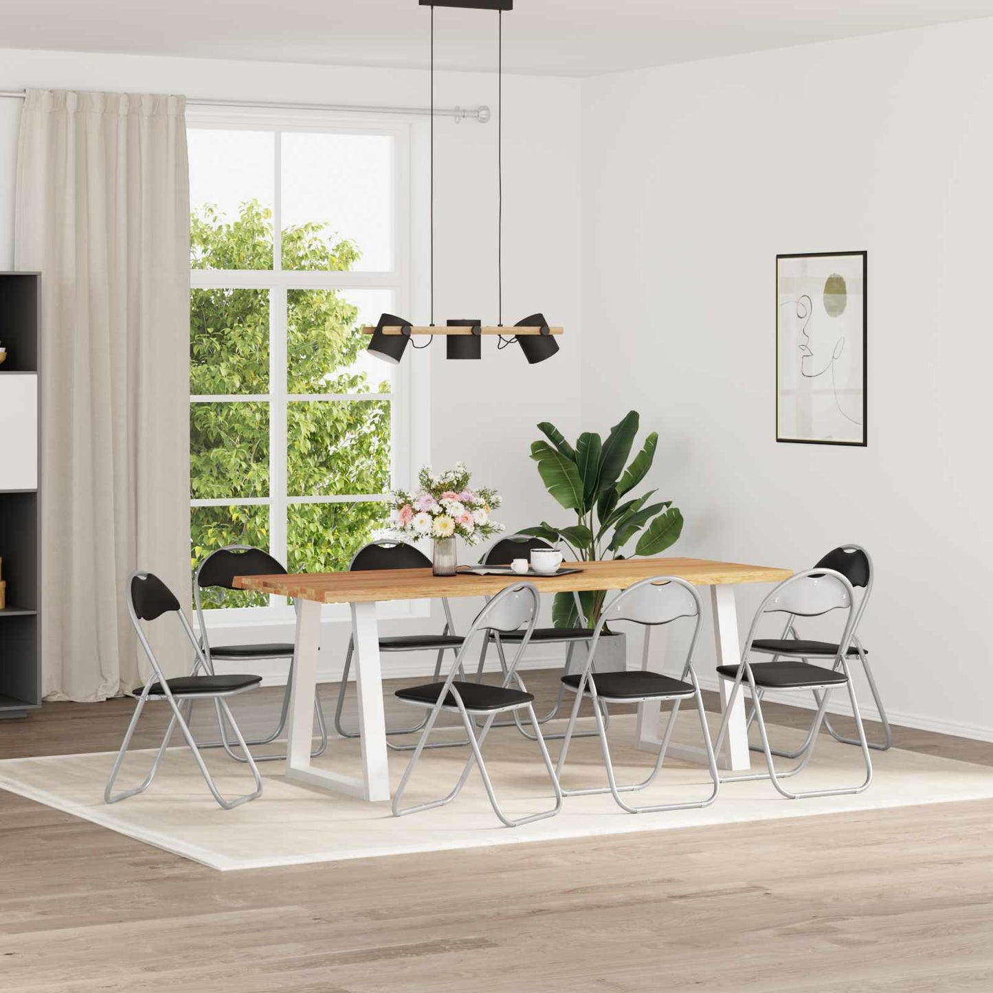 vidaXL Πτυσσόμενη Καρέκλα 8 pcs Μαύρο και Γκρι 48 x 43,5 x 81 εκ.