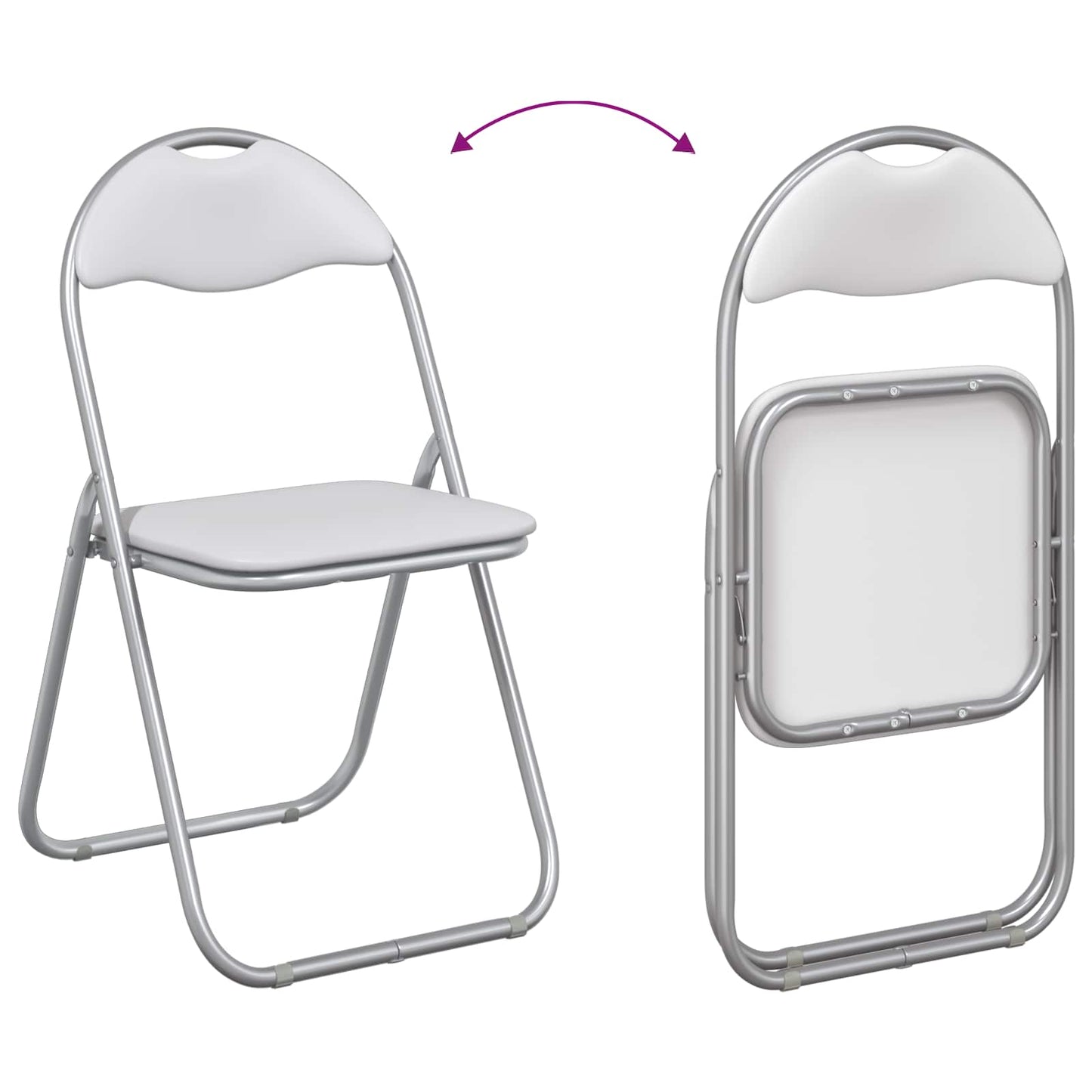 vidaXL Πτυσσόμενη Καρέκλα 8 pcs Λευκό και Γκρι 48 x 43,5 x 81 εκ.