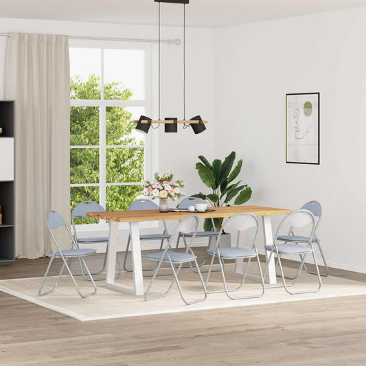 vidaXL Πτυσσόμενη Καρέκλα 8 pcs Γκρι 48 x 43,5 x 81 εκ. Τεχνητό Δέρμα