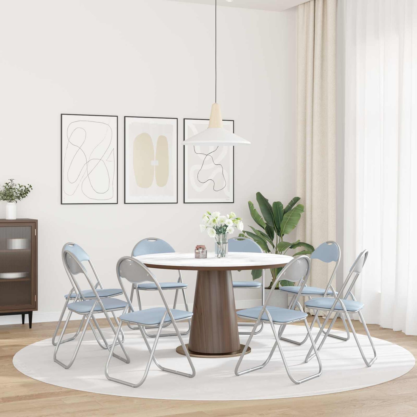 vidaXL Πτυσσόμενη Καρέκλα 8 pcs Γκρι 48 x 43,5 x 81 εκ. Τεχνητό Δέρμα