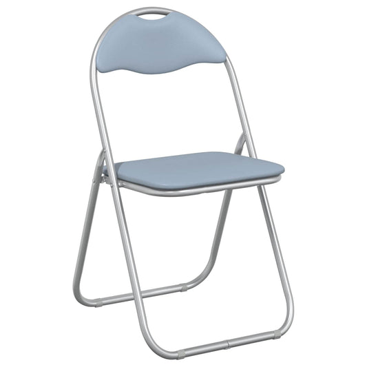 vidaXL Πτυσσόμενη Καρέκλα 8 pcs Γκρι 48 x 43,5 x 81 εκ. Τεχνητό Δέρμα