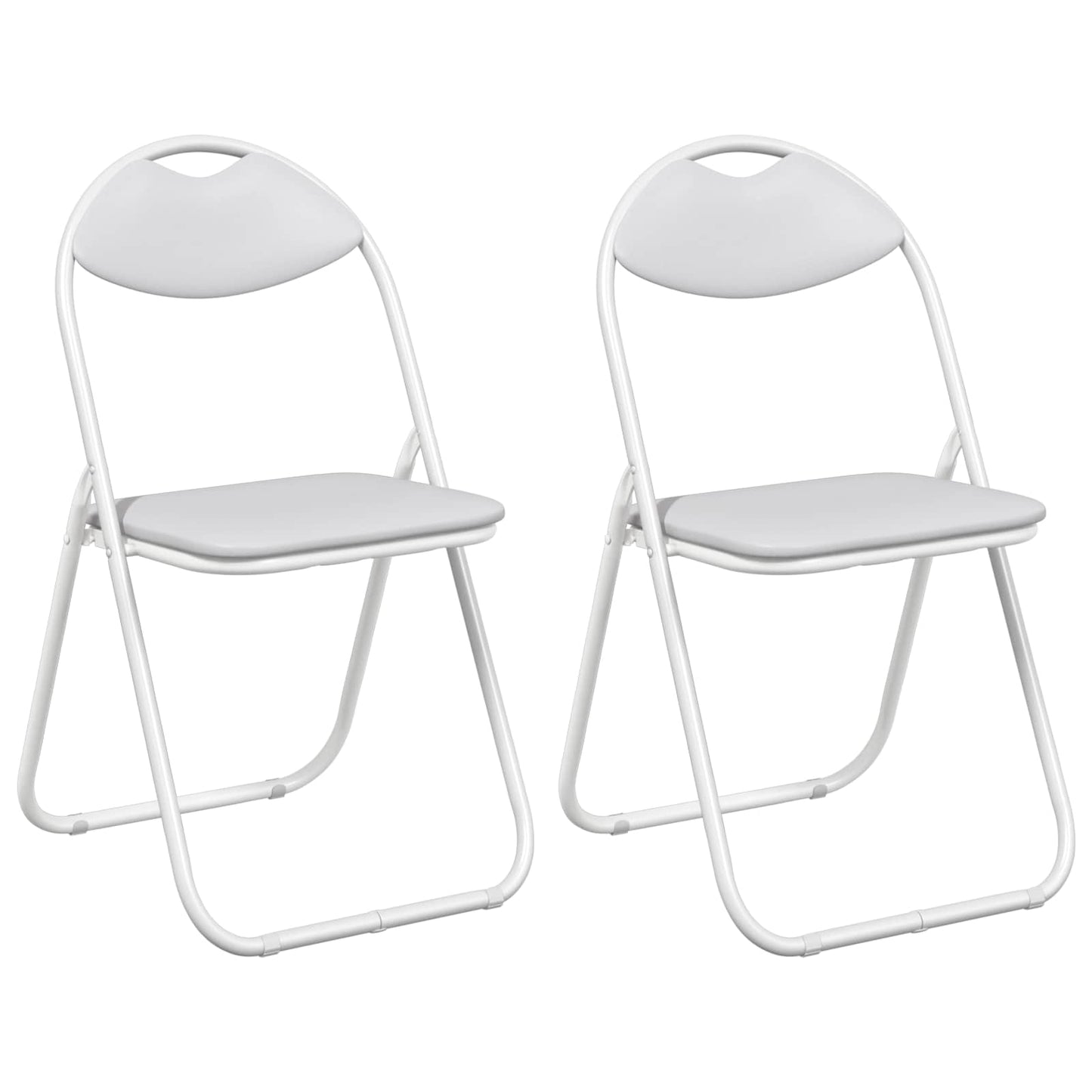 vidaXL Σαλονάκι Τραπεζαρίας Αναδιπλούμενο 2 pcs Λευκός PVC ατσάλι