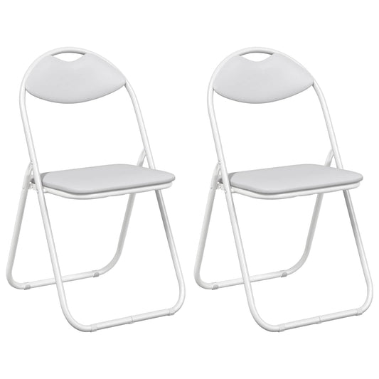 vidaXL Σαλονάκι Τραπεζαρίας Αναδιπλούμενο 2 pcs Λευκός PVC ατσάλι