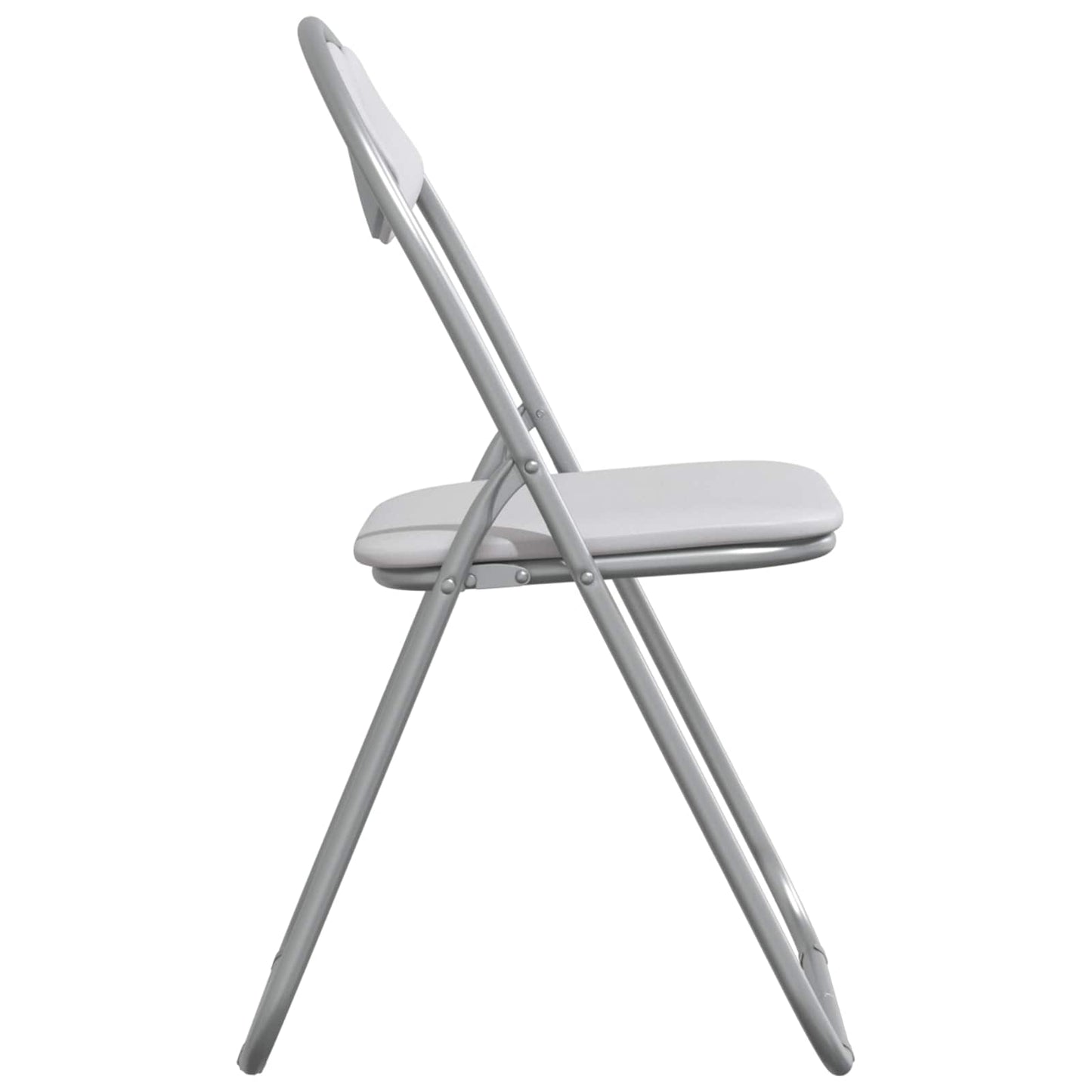 vidaXL Σαλονάκι Τραπεζαρίας Αναδιπλούμενο 8 pcs Λευκός PVC ατσάλι
