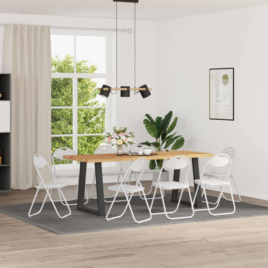 vidaXL Σαλονάκι Τραπεζαρίας Αναδιπλούμενο 8 pcs Λευκός PVC ατσάλι