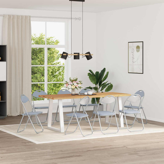 vidaXL Πτυσσόμενη Καρέκλα 8 pcs Γκρι 48 x 43,5 x 81 εκ. Τεχνητό Δέρμα