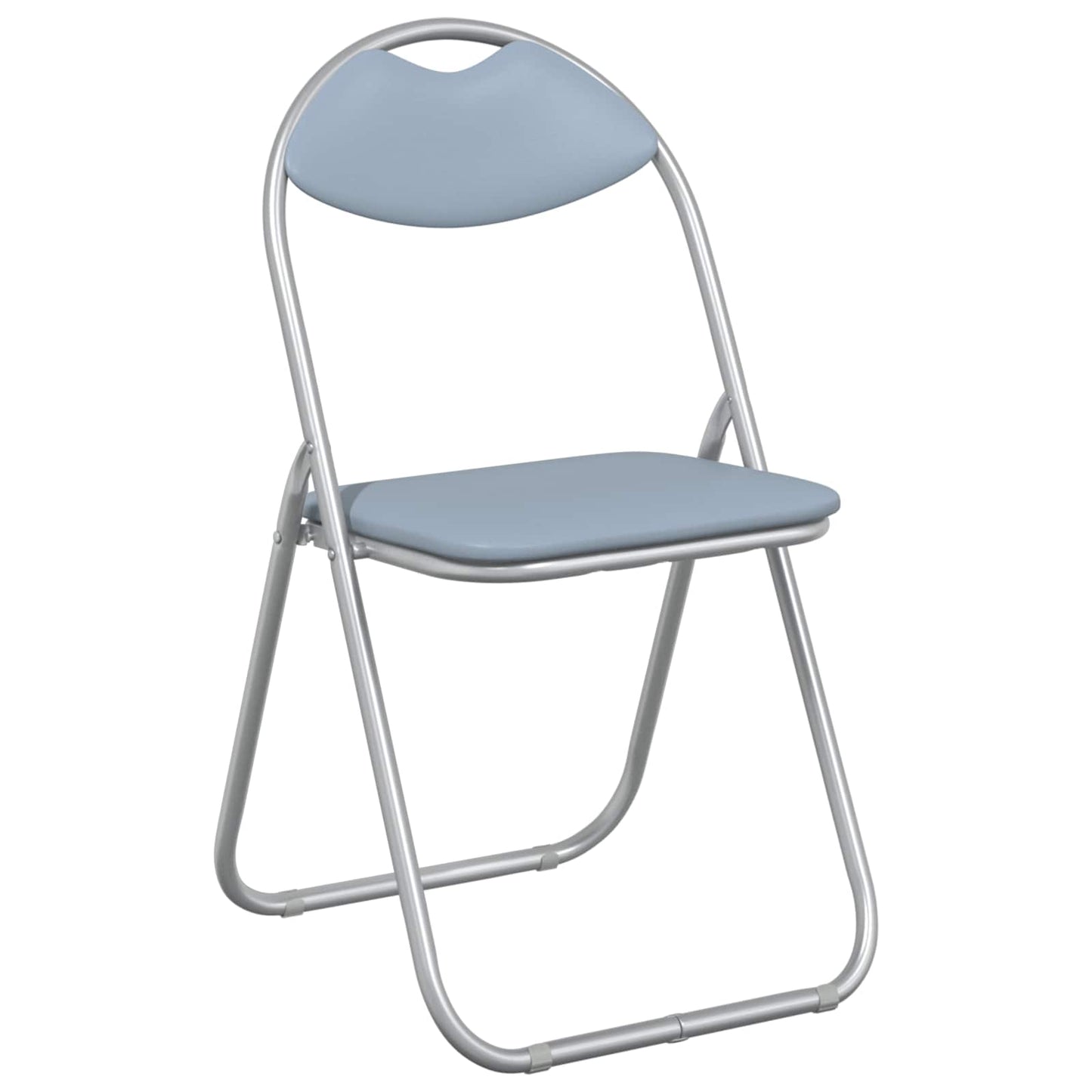 vidaXL Πτυσσόμενη Καρέκλα 8 pcs Γκρι 48 x 43,5 x 81 εκ. Τεχνητό Δέρμα
