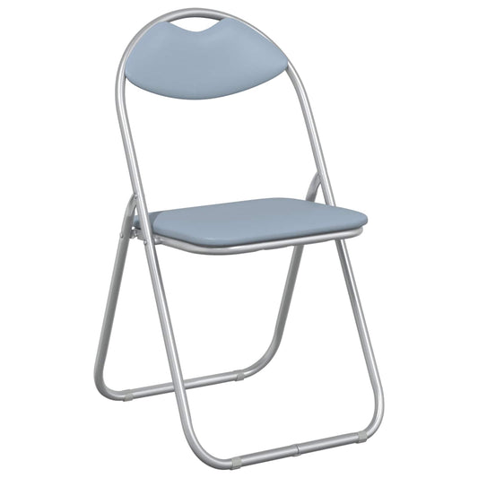 vidaXL Πτυσσόμενη Καρέκλα 8 pcs Γκρι 48 x 43,5 x 81 εκ. Τεχνητό Δέρμα