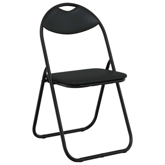 vidaXL Σαλονάκι Τραπεζαρίας Αναδιπλούμενο 8 pcs Μαύρο PVC ατσάλι