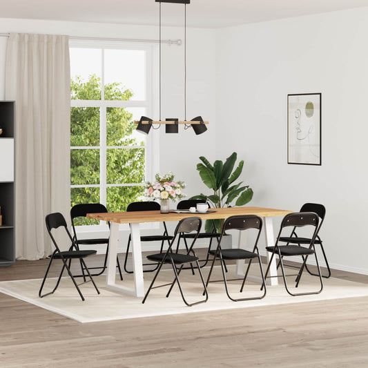 vidaXL Πτυσσόμενη Καρέκλα 8 pcs Μαύρο 48 x 44 x 78 εκ Βελούδο