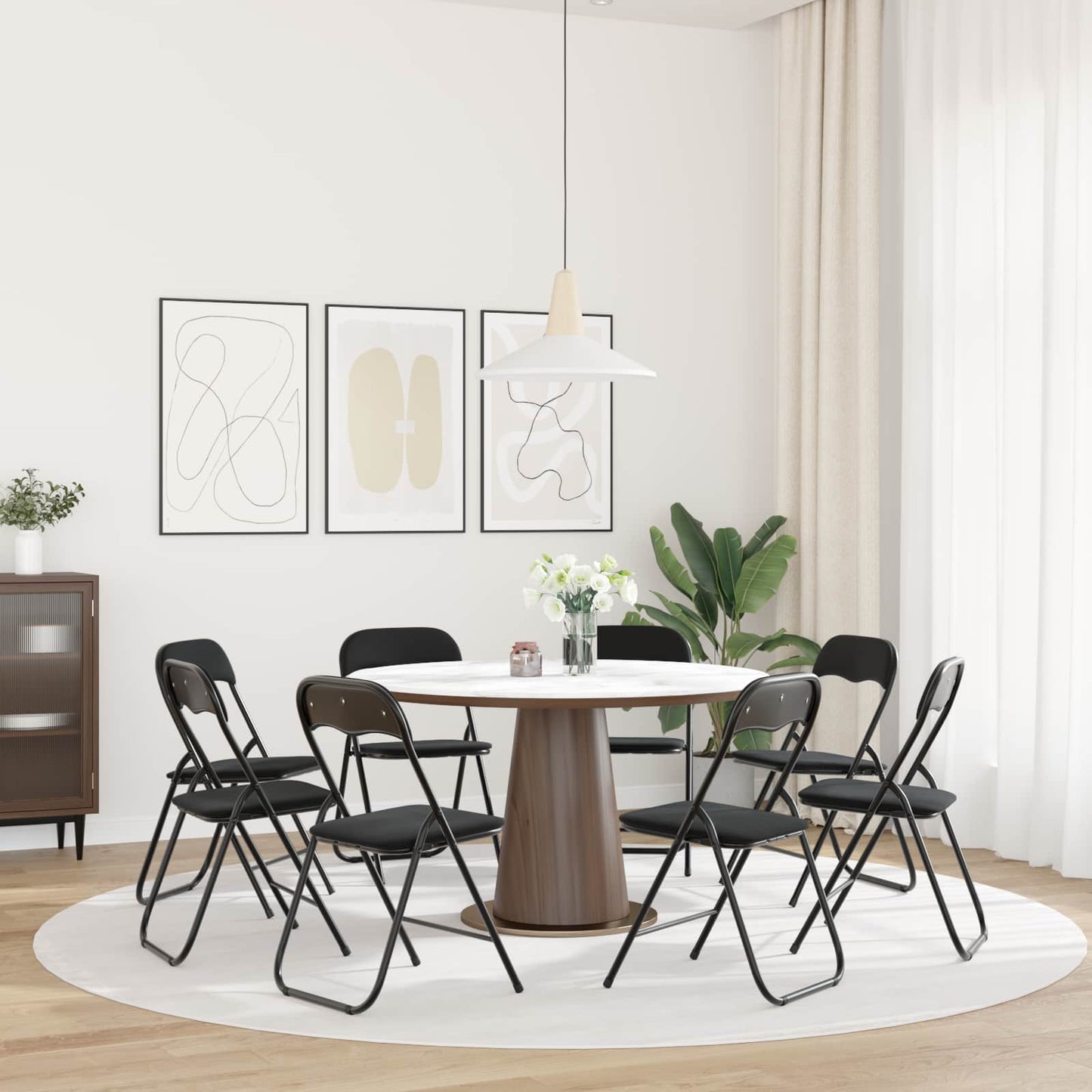 vidaXL Πτυσσόμενη Καρέκλα 8 pcs Μαύρο 48 x 44 x 78 εκ Βελούδο