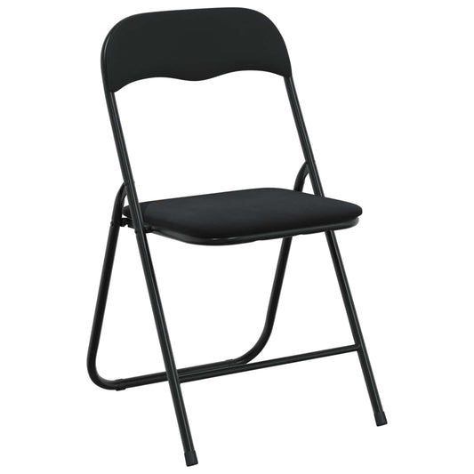 vidaXL Πτυσσόμενη Καρέκλα 8 pcs Μαύρο 48 x 44 x 78 εκ Βελούδο