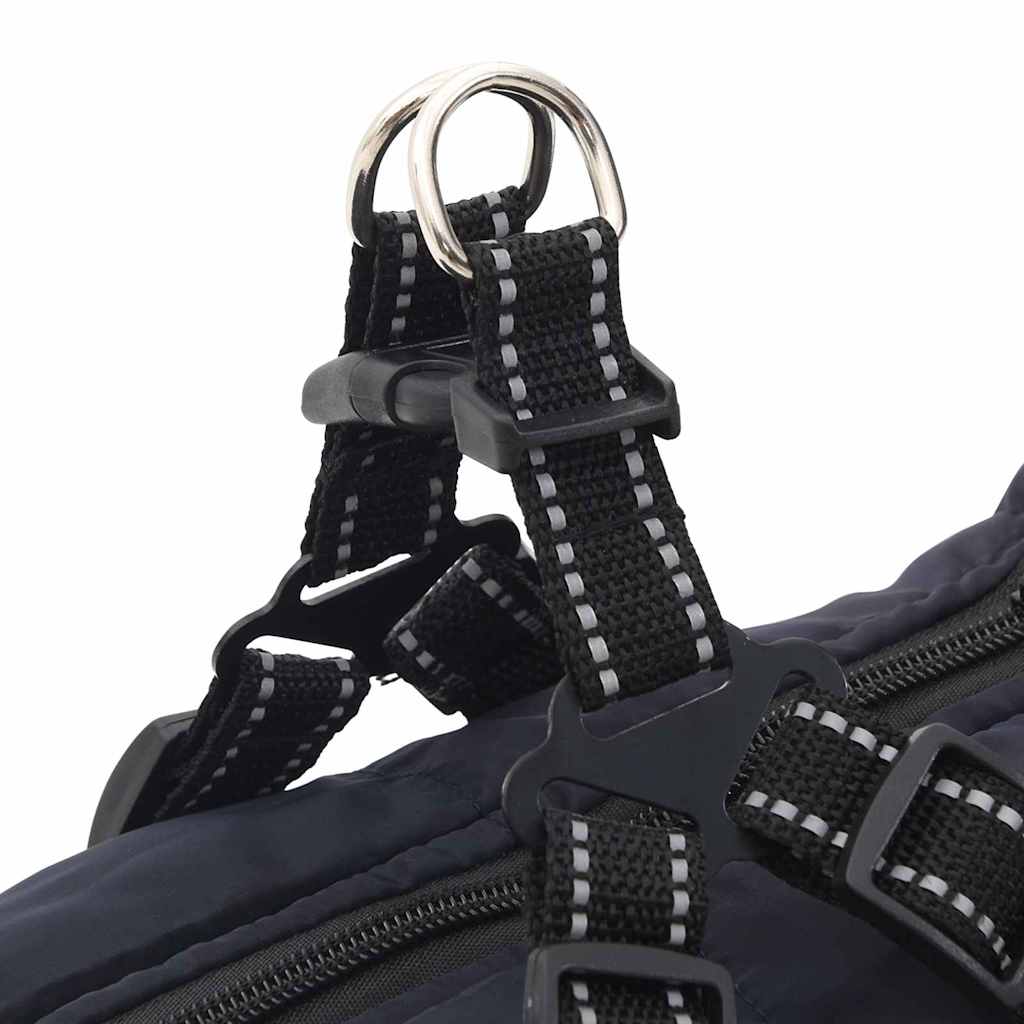 vidaXL Μπουφάν Σκύλου με ιμάντα Σκούρο μπλε 5XL Φλις και Πολυεστέρας