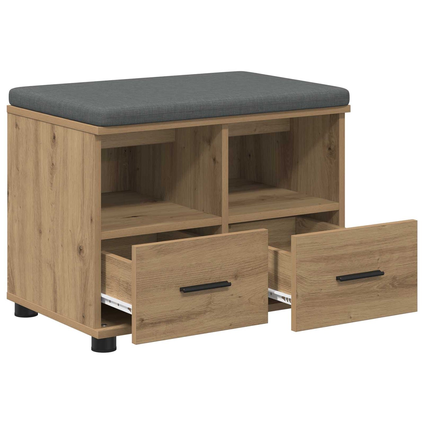 vidaXL Πάγκος Παπουτσιών με Μαξιλάρι Artisan Δρυς 60 x 38 x 46 εκ