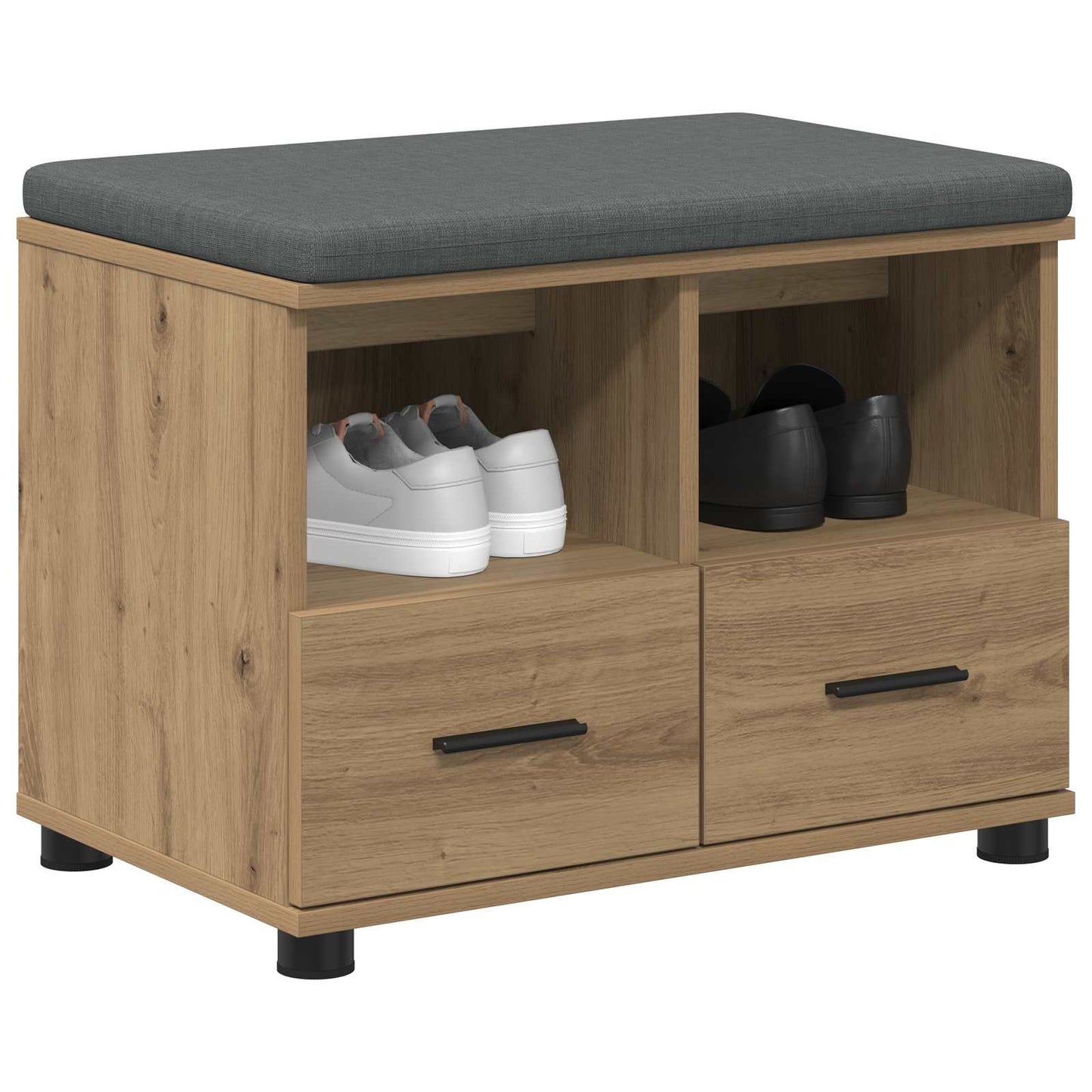 vidaXL Πάγκος Παπουτσιών με Μαξιλάρι Artisan Δρυς 60 x 38 x 46 εκ