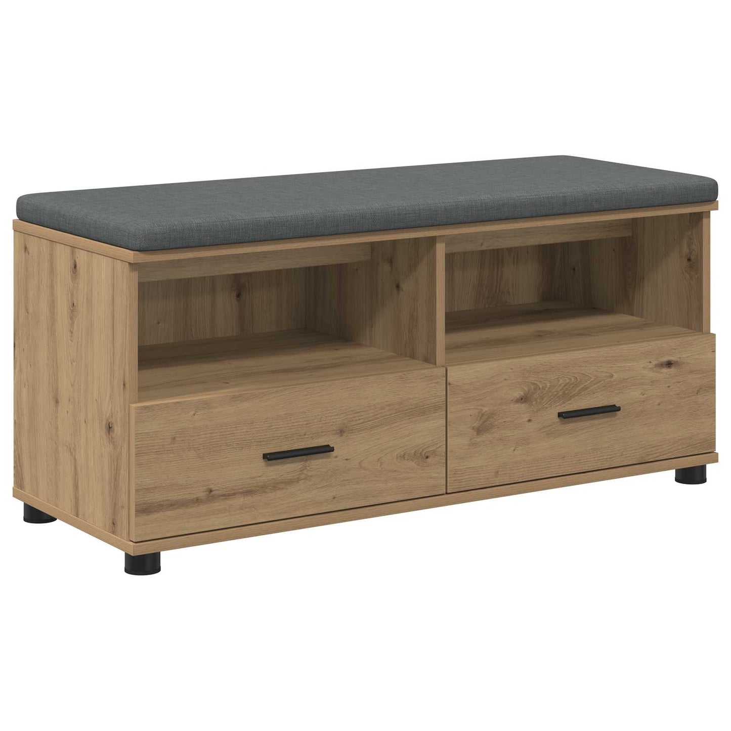 vidaXL Πάγκος Παπουτσιών με Μαξιλάρι Artisan Δρυς 100 x 38 x 46 εκ