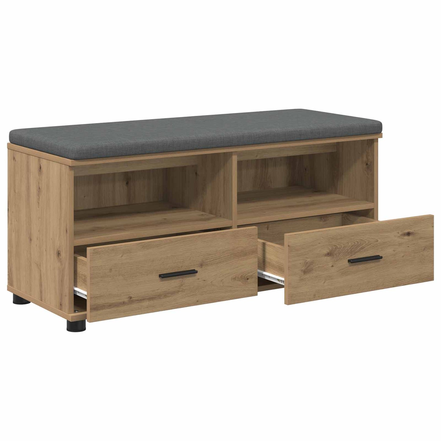 vidaXL Πάγκος Παπουτσιών με Μαξιλάρι Artisan Δρυς 100 x 38 x 46 εκ