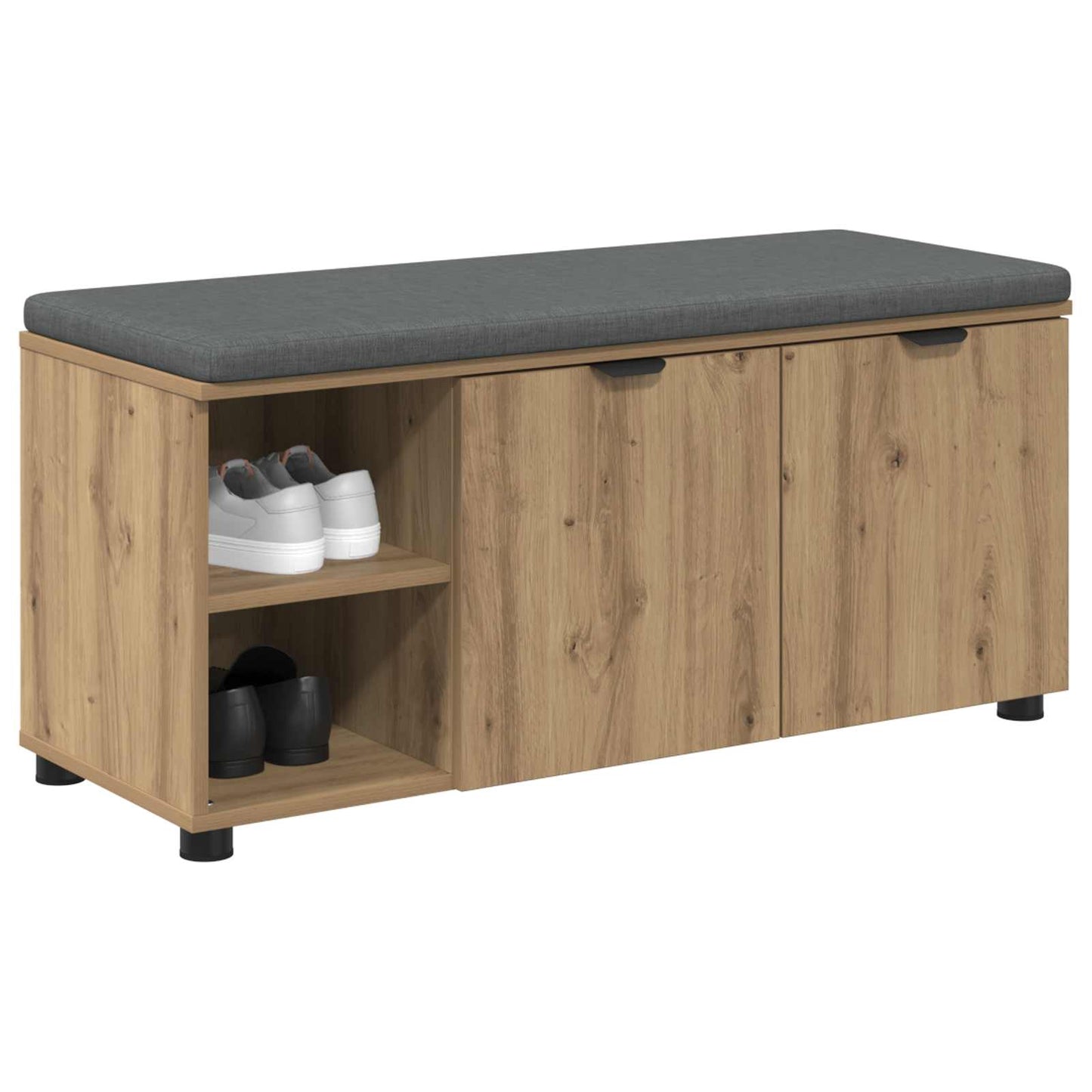 vidaXL Πάγκος Παπουτσιών με Μαξιλάρι Artisan Δρυς 100 x 38 x 46 εκ