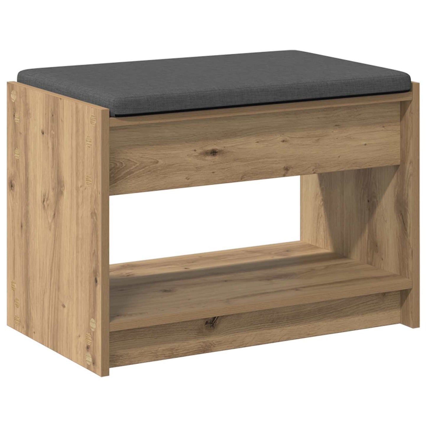 vidaXL Πάγκος Παπουτσιών με Μαξιλάρι Artisan Δρυς 63 x 38 x 45 εκ