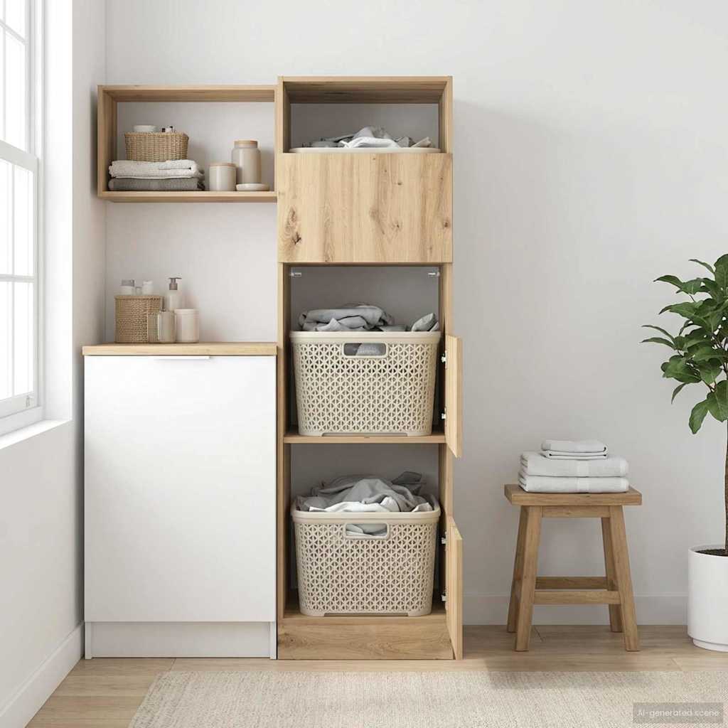 vidaXL Ντουλάπα Πλυσταριού με πόρτα Artisan Oak Επεξεργασμένο ξύλο
