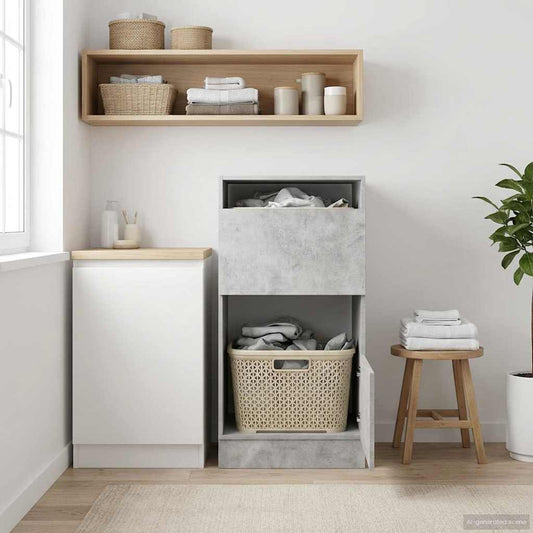vidaXL Ντουλάπα Πλυσταριού Γκρι Σκυροδέματος 50 x 68 x 102 cm