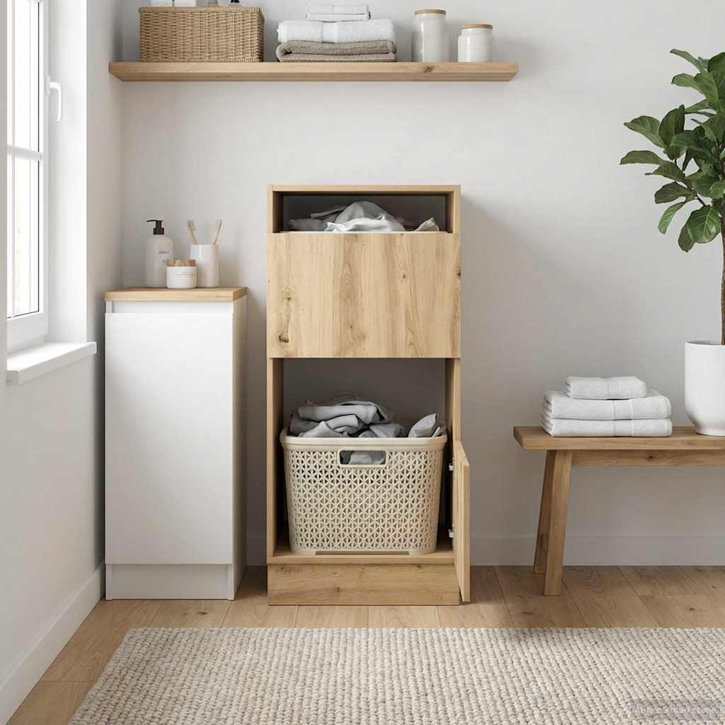 vidaXL Ντουλάπα Πλυσταριού με αποθήκευση Artisan Oak 50 x 68 x 102 εκ