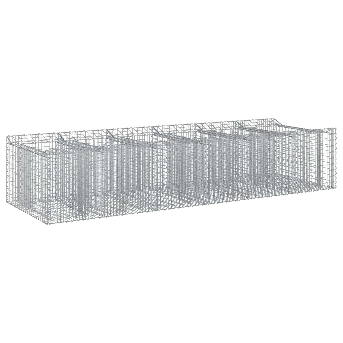 vidaXL Ανασηκωμένο κρεβάτι gabion 2 τμχ. 300 x 100 x 60 εκ Ασημί