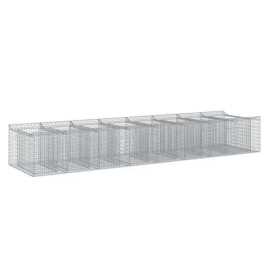 vidaXL Ανασηκωμένο κρεβάτι gabion 3 τμχ. 400 x 100 x 60 εκ Ασημί